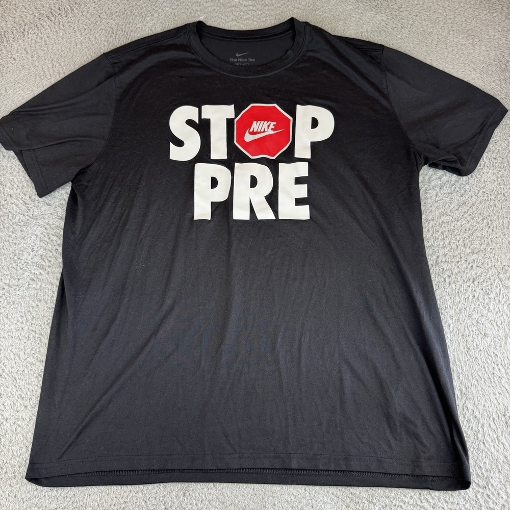 Nike STOP PRE Prefontaine Oregon Track Mens Dri-Fit Shirt Size XL RARE